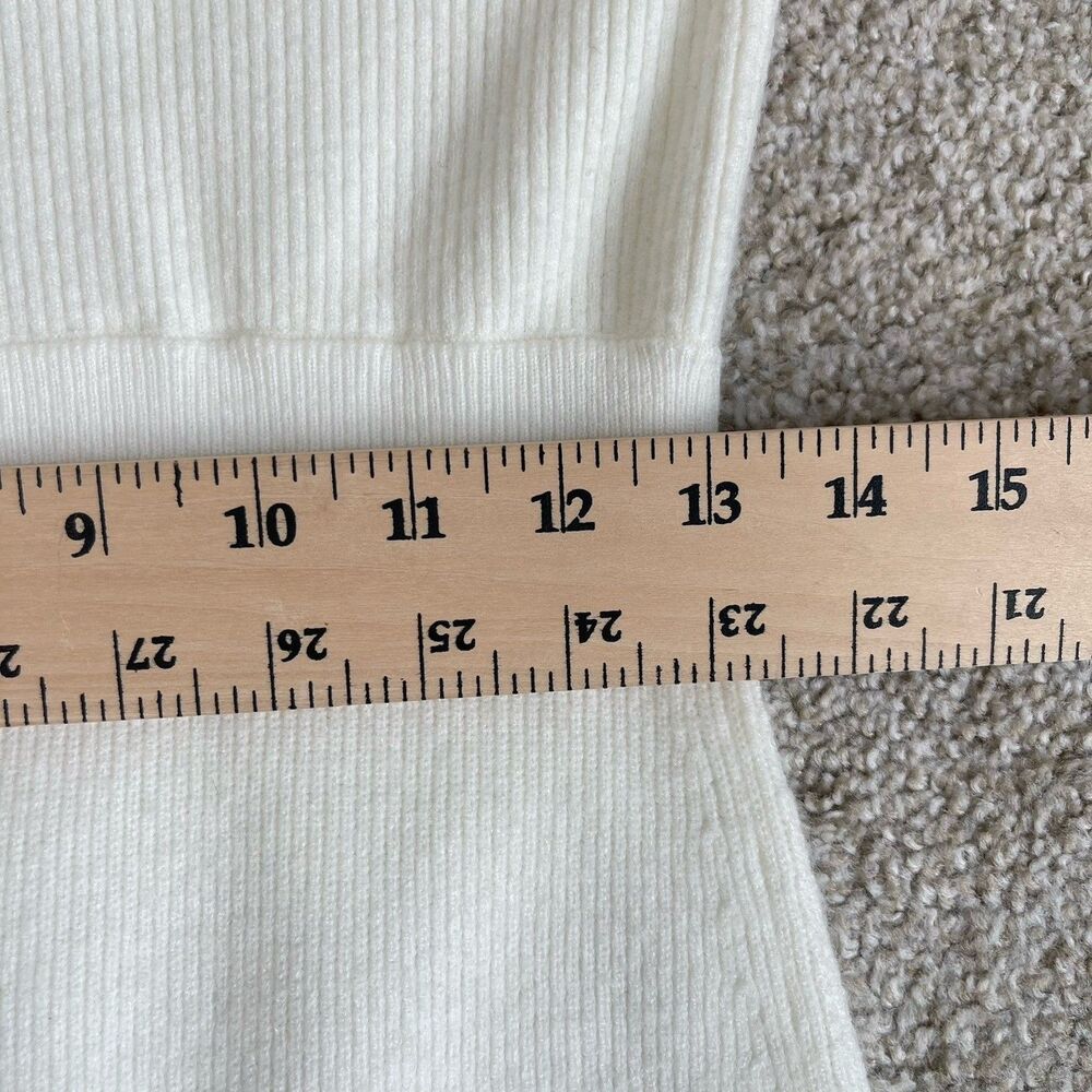 Ann Taylor Pearl Button Cuff Ribbed Mock Neck Long Sleeve Sweater Dress - Small - Picture 15 of 16